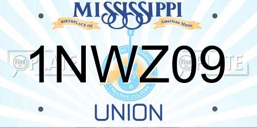 1NWZ09 Mississippi License Plate