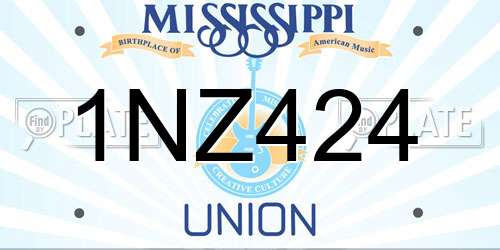 1NZ424 Mississippi License Plate