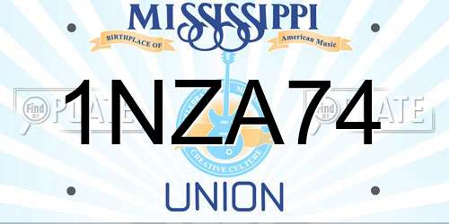 1NZA74 Mississippi License Plate
