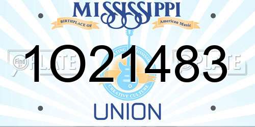 1O21483 Mississippi License Plate