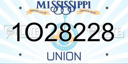 1O28228 Mississippi License Plate