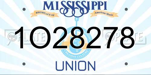 1O28278 Mississippi License Plate
