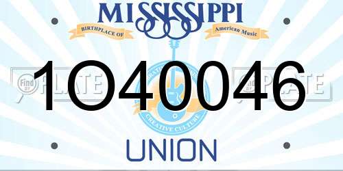 1O40046 Mississippi License Plate