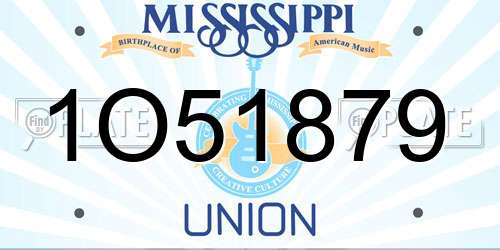 1O51879 Mississippi License Plate