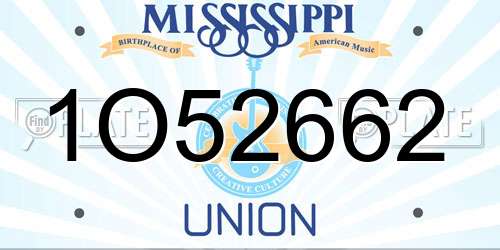 1O52662 Mississippi License Plate