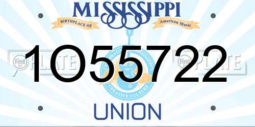 1O55722 Mississippi License Plate