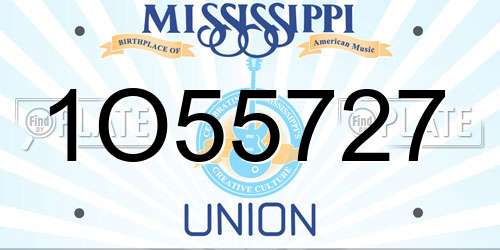 1O55727 Mississippi License Plate