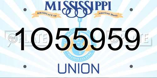 1O55959 Mississippi License Plate
