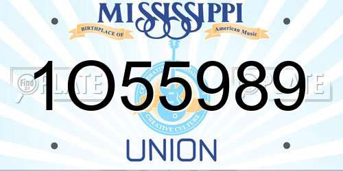 1O55989 Mississippi License Plate