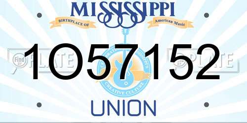 1O57152 Mississippi License Plate