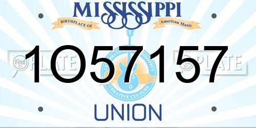 1O57157 Mississippi License Plate