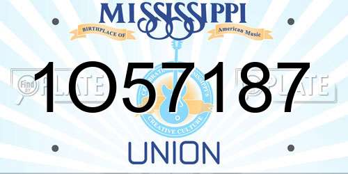 1O57187 Mississippi License Plate