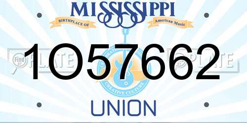 1O57662 Mississippi License Plate
