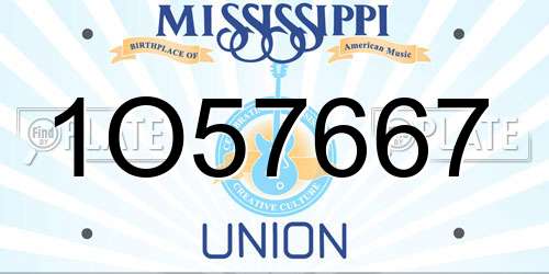 1O57667 Mississippi License Plate