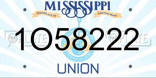 1O58222 Mississippi License Plate