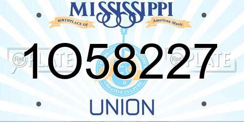 1O58227 Mississippi License Plate