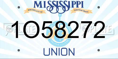 1O58272 Mississippi License Plate