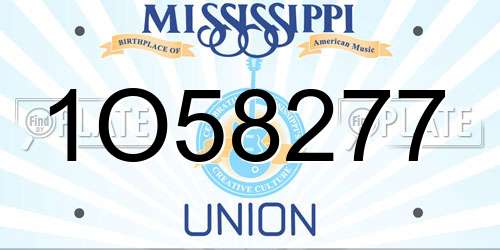 1O58277 Mississippi License Plate