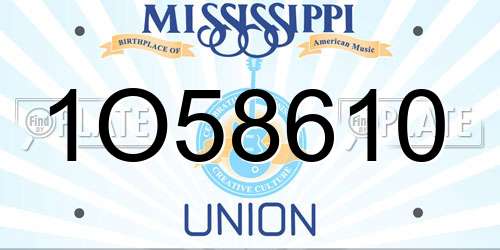 1O58610 Mississippi License Plate