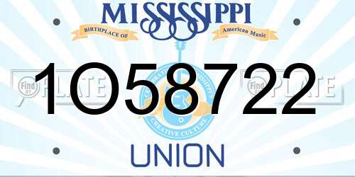 1O58722 Mississippi License Plate