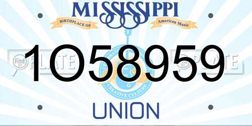 1O58959 Mississippi License Plate