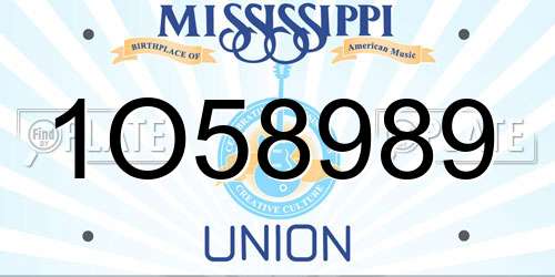 1O58989 Mississippi License Plate
