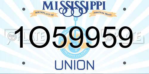 1O59959 Mississippi License Plate
