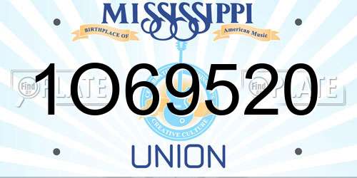 1O69520 Mississippi License Plate