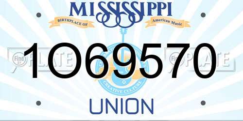 1O69570 Mississippi License Plate