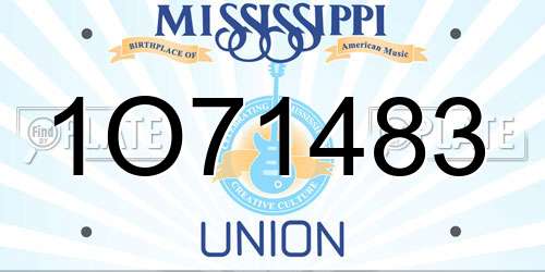1O71483 Mississippi License Plate