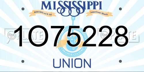 1O75228 Mississippi License Plate