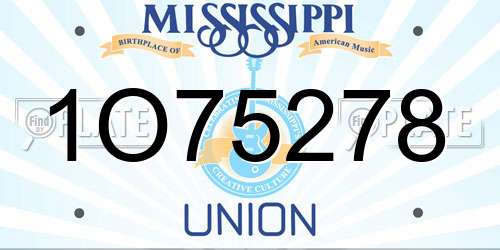 1O75278 Mississippi License Plate