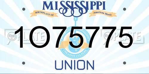 1O75775 Mississippi License Plate