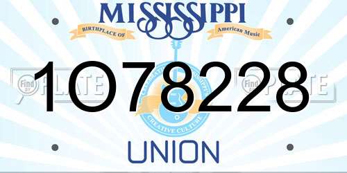 1O78228 Mississippi License Plate
