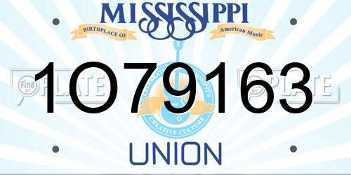 1O79163 Mississippi License Plate