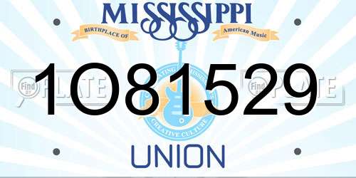1O81529 Mississippi License Plate