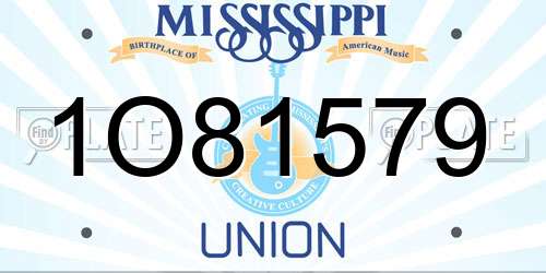 1O81579 Mississippi License Plate