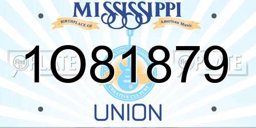 1O81879 Mississippi License Plate