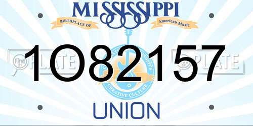 1O82157 Mississippi License Plate