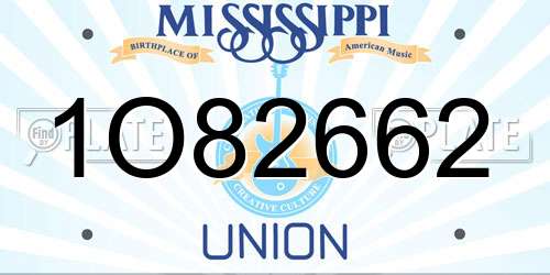 1O82662 Mississippi License Plate