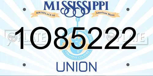 1O85222 Mississippi License Plate