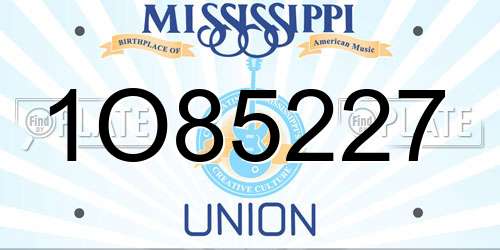 1O85227 Mississippi License Plate