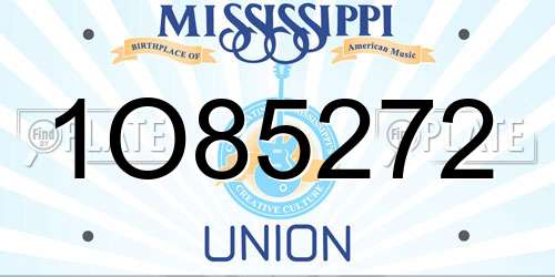 1O85272 Mississippi License Plate
