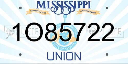 1O85722 Mississippi License Plate