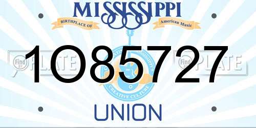 1O85727 Mississippi License Plate