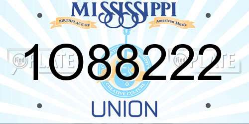 1O88222 Mississippi License Plate