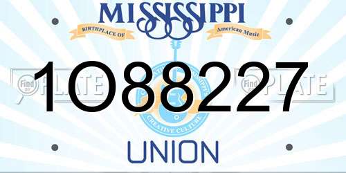 1O88227 Mississippi License Plate