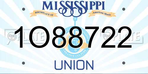 1O88722 Mississippi License Plate