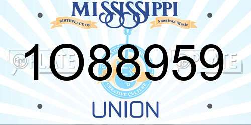 1O88959 Mississippi License Plate