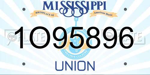 1O95896 Mississippi License Plate